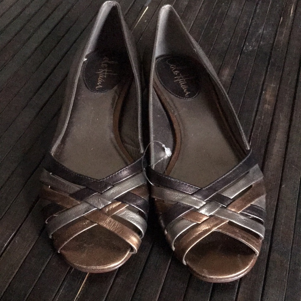 🚨BoGo½ New COLE HAAN Metallic Bronze Brown & Silver Sandals(CS)